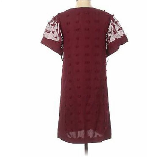 ALFANI - Women’s Maroon Short Sleeve Mini Shift Party Dress | Size 8P - Picture 5 of 9